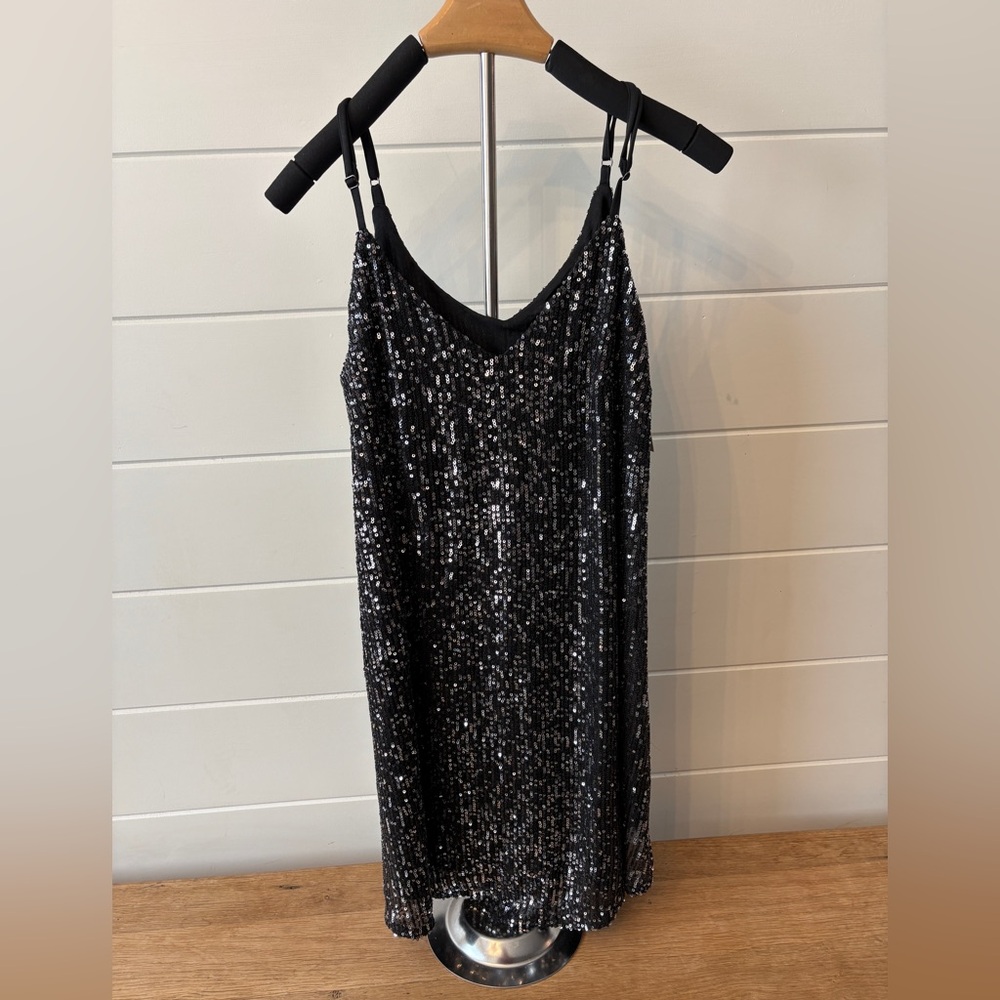 ANDRE Black Sequin Dress